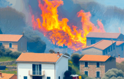 Incendio a Santa Marinella del 20 aprile 2025: fiamme minacciano abitazioni e linea ferroviaria Roma-Civitavecchia