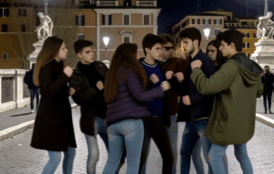 Rissa a Ponte Fabricio: caos nella notte tra giovani e turisti nel cuore di Roma